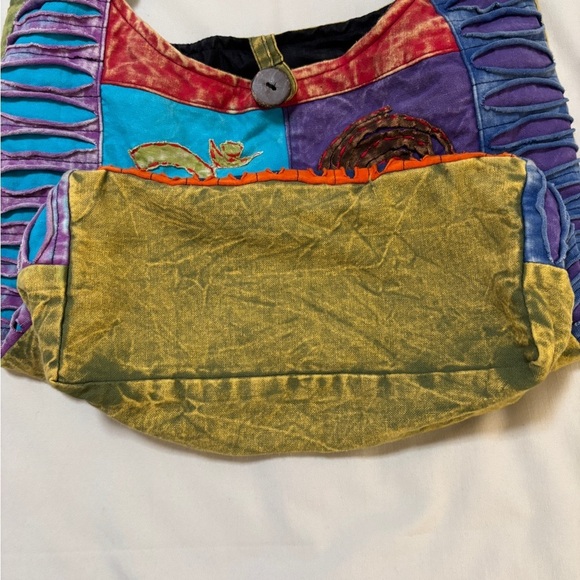 Boho Patchwork Crossbody Bag Peace Ohm Flower Symbols Festival Sling Bag SKU3 - Picture 5 of 12